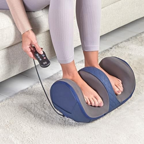 Foot & Calf Massager with Infrared Heat Deep Kneading Circulation Relief - Kwikley