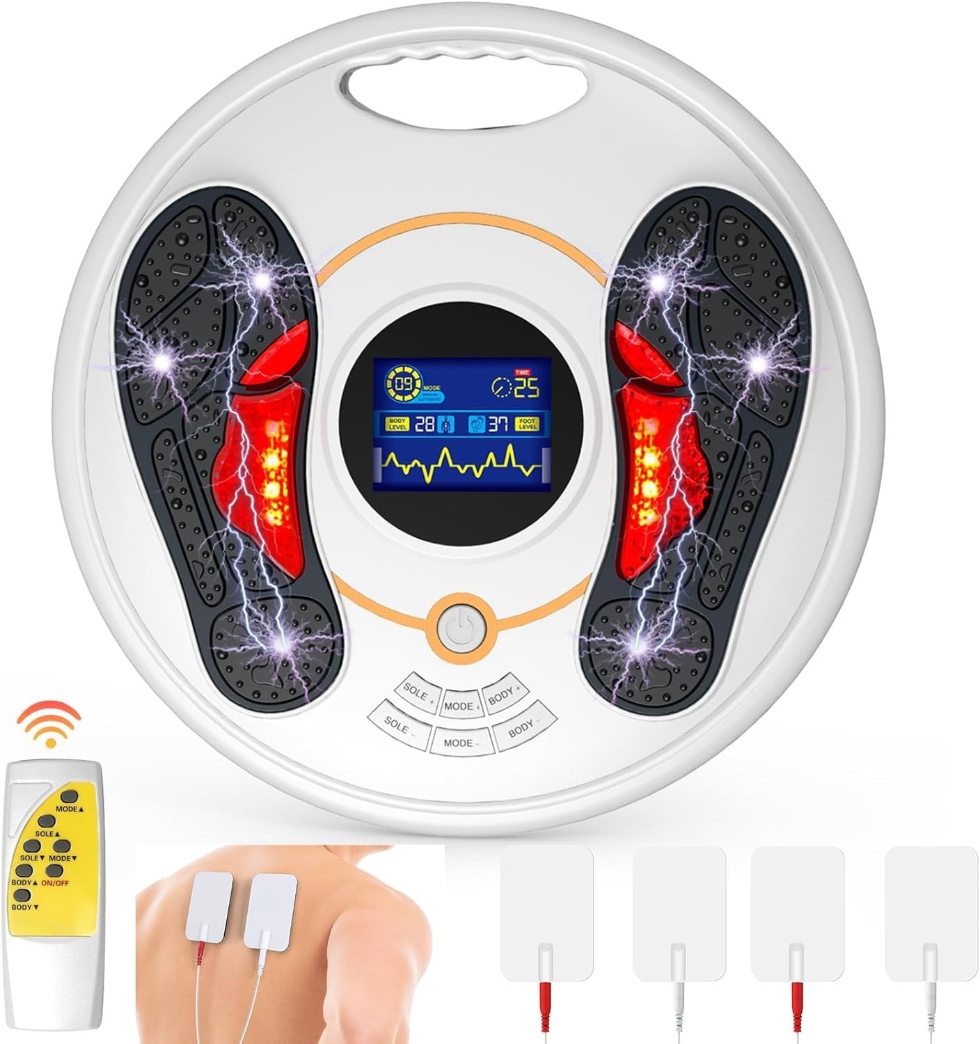 Foot & Leg Circulation Booster EMS TENS Massager 25 Modes LCD Display - Kwikley