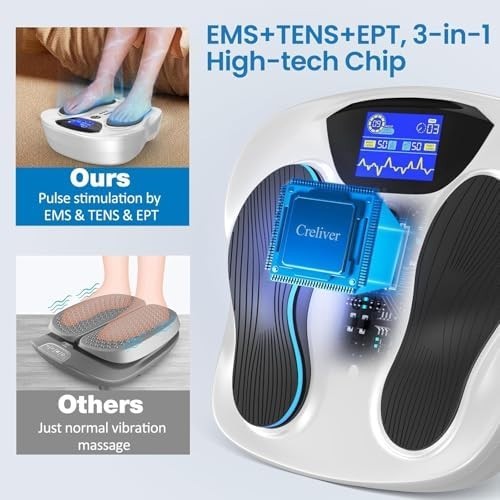 Foot & Leg Circulation Booster EMS TENS Massager Pain Relief Therapy - Kwikley