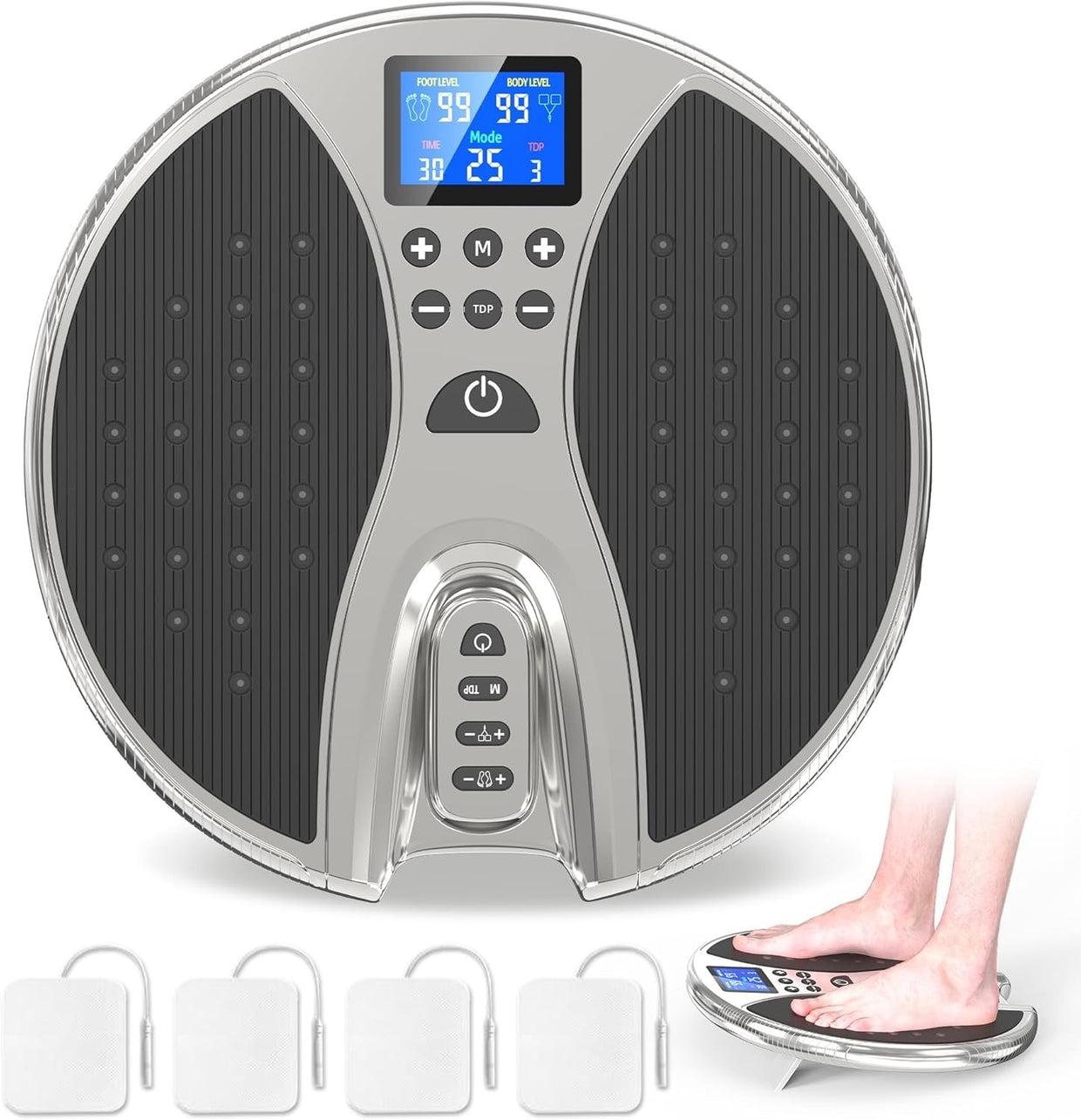 Foot & Leg Circulation Machine EMS TENS Pain Relief Red Light Therapy - Kwikley