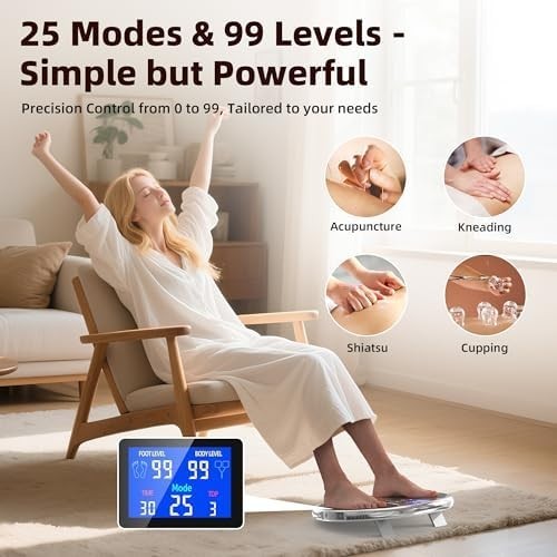 Foot & Leg Circulation Machine EMS TENS Pain Relief Red Light Therapy - Kwikley