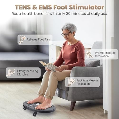 Foot Massager EMS TENS Pain Relief Circulation Machine 50 Levels 10 Modes - Kwikley