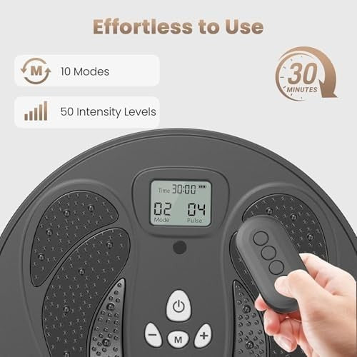 Foot Massager EMS TENS Pain Relief Circulation Machine 50 Levels 10 Modes - Kwikley