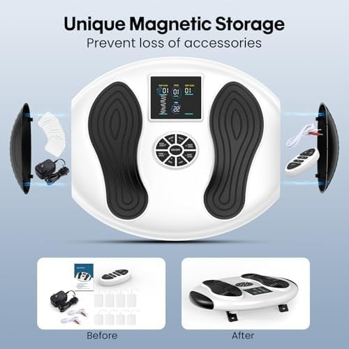 Foot Massager EMS TENS Pain Relief Circulation Machine 99 Intensities 15 Modes - Kwikley