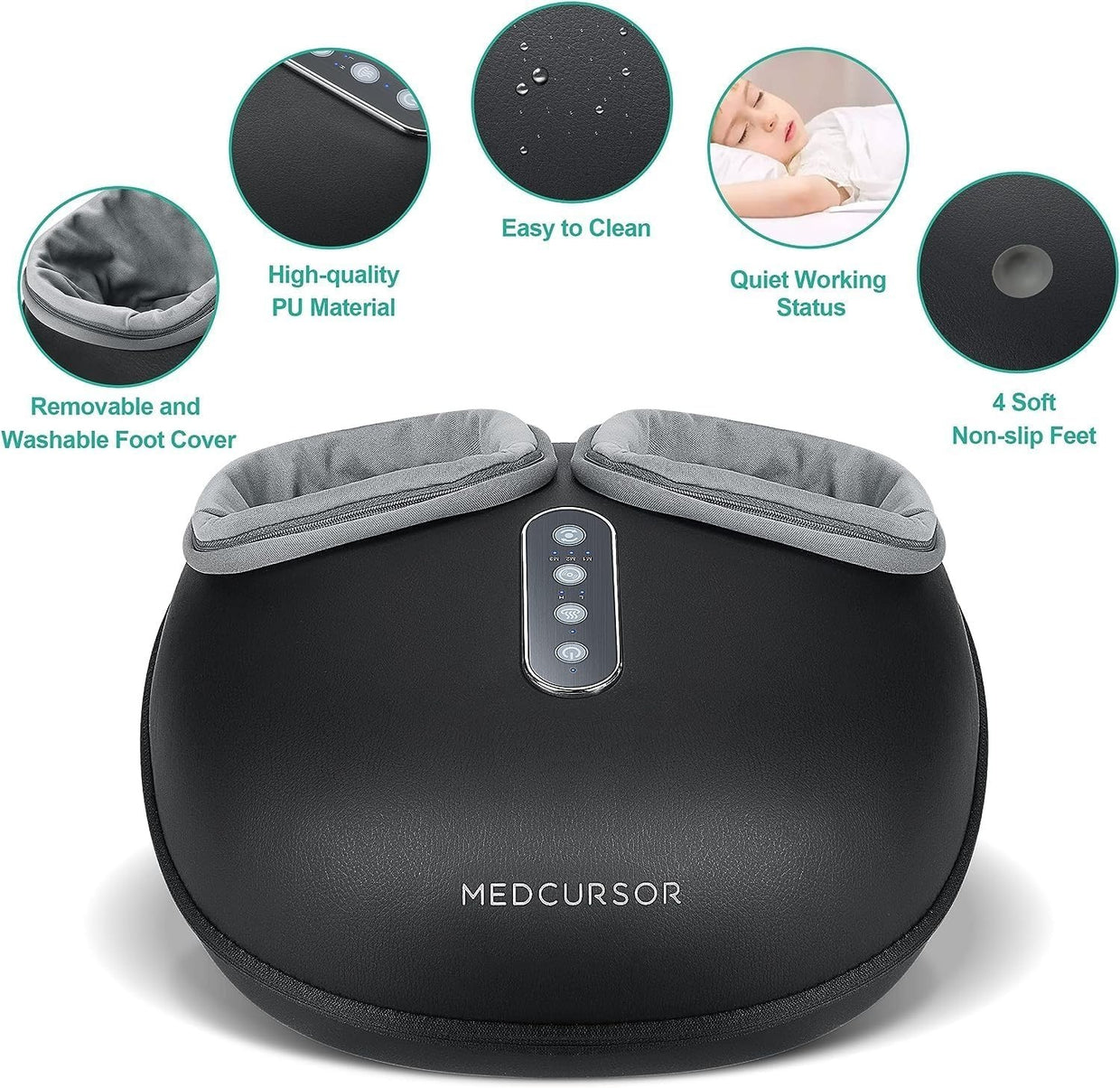 Foot Massager Machine Heated Shiatsu Deep Kneading Air Compression UK - Kwikley