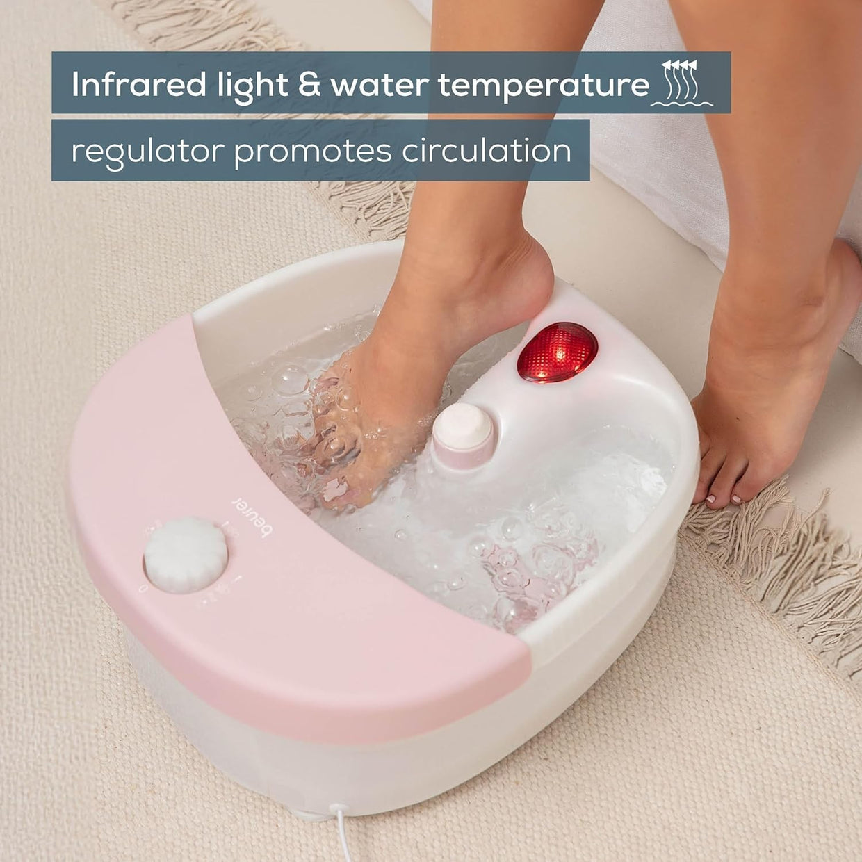 Foot Spa w/ Vibration, Bubbles, Infrared & Reflexology Rollers - Kwikley