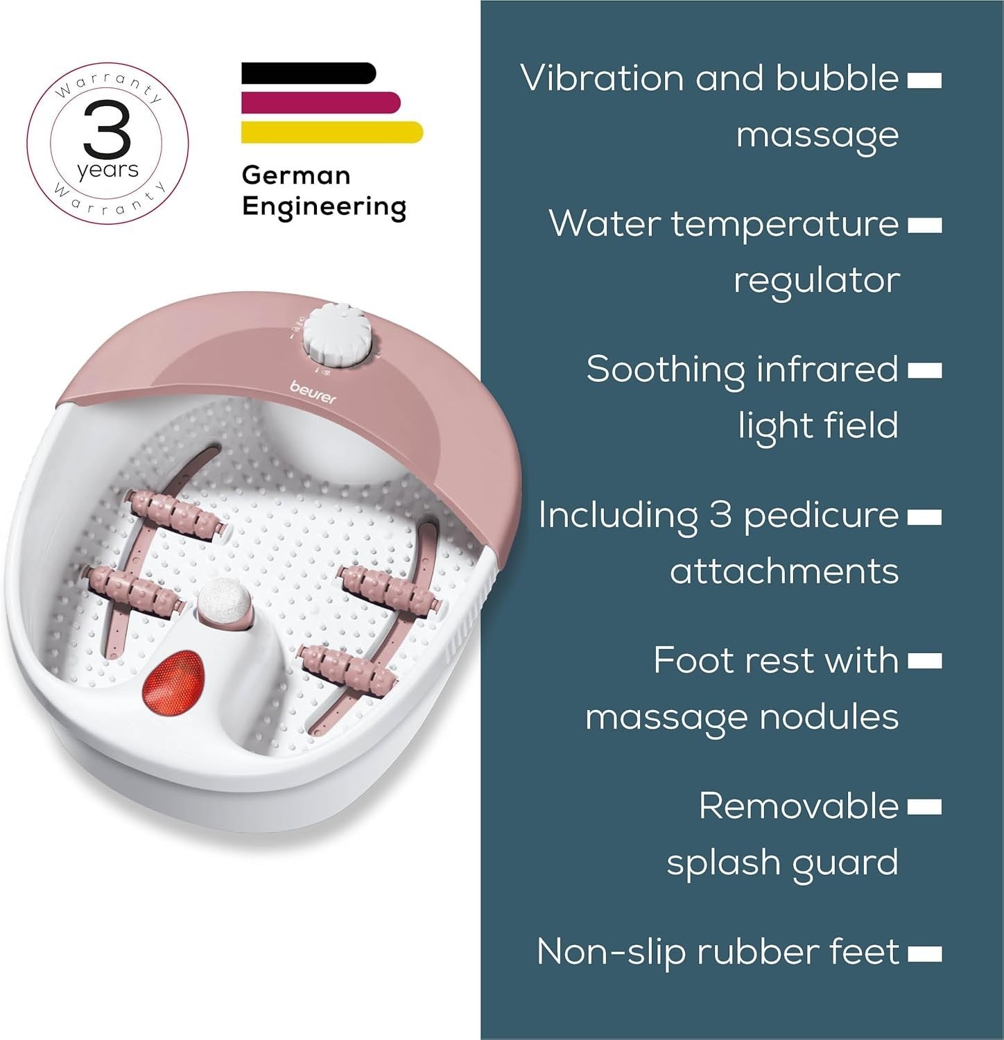 Foot Spa w/ Vibration, Bubbles, Infrared & Reflexology Rollers - Kwikley