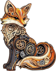 Fox Wooden Jigsaw Puzzle 165pcs Animal Shape Adult Kids Gift Box Decor - Kwikley