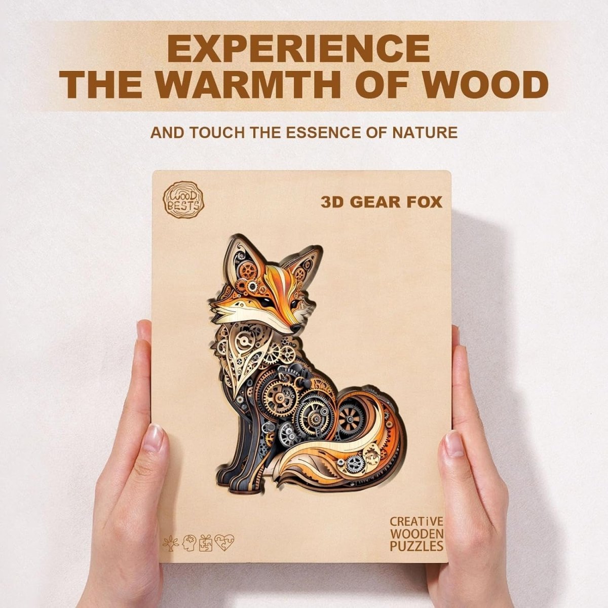 Fox Wooden Jigsaw Puzzle 165pcs Animal Shape Adult Kids Gift Box Decor - Kwikley
