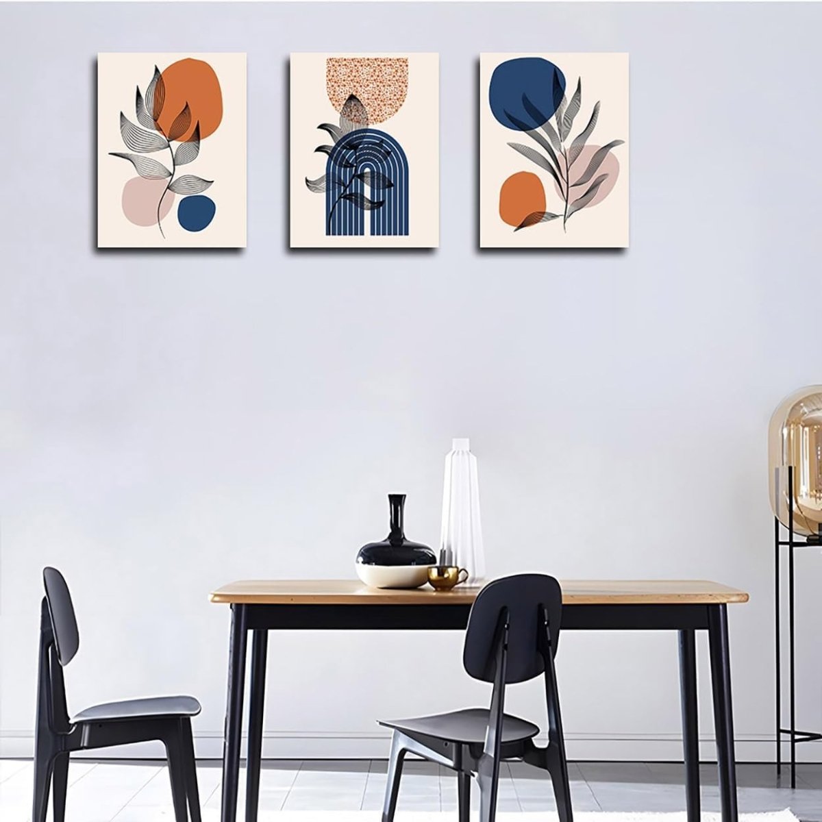 Framed Boho Wall Art 30x40cm Sage Abstract Canvas - Kwikley