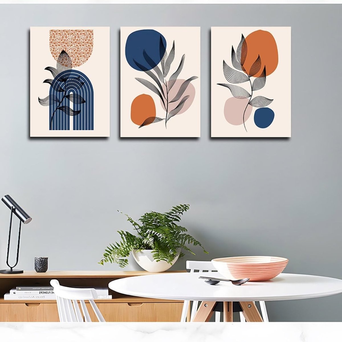 Framed Boho Wall Art 30x40cm Sage Abstract Canvas - Kwikley