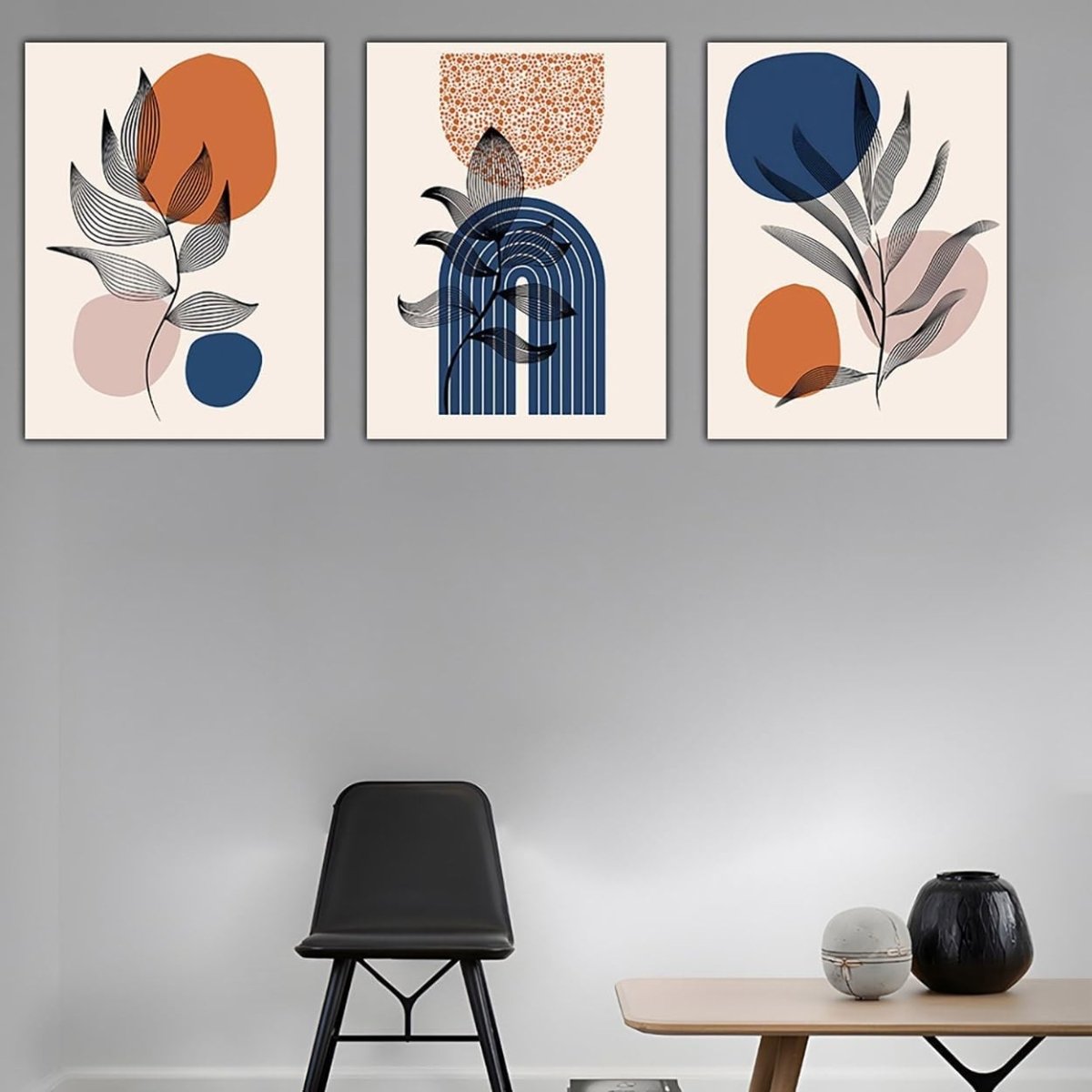 Framed Boho Wall Art 30x40cm Sage Abstract Canvas - Kwikley