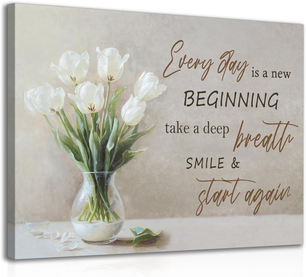 Framed Botanical Wall Art 12x16 Motivational Floral Print - Kwikley