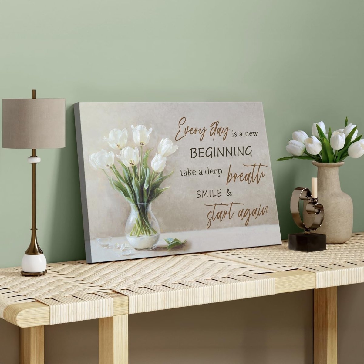 Framed Botanical Wall Art 12x16 Motivational Floral Print - Kwikley