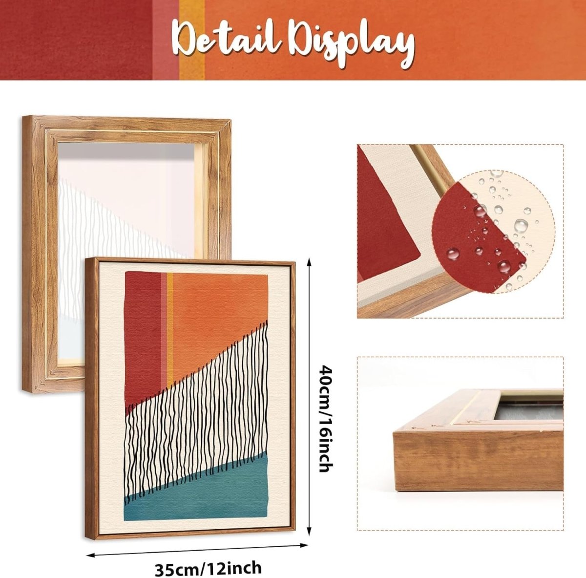 Framed Canvas Wall Art Set 12x16in Boho Abstract Geometric - Kwikley
