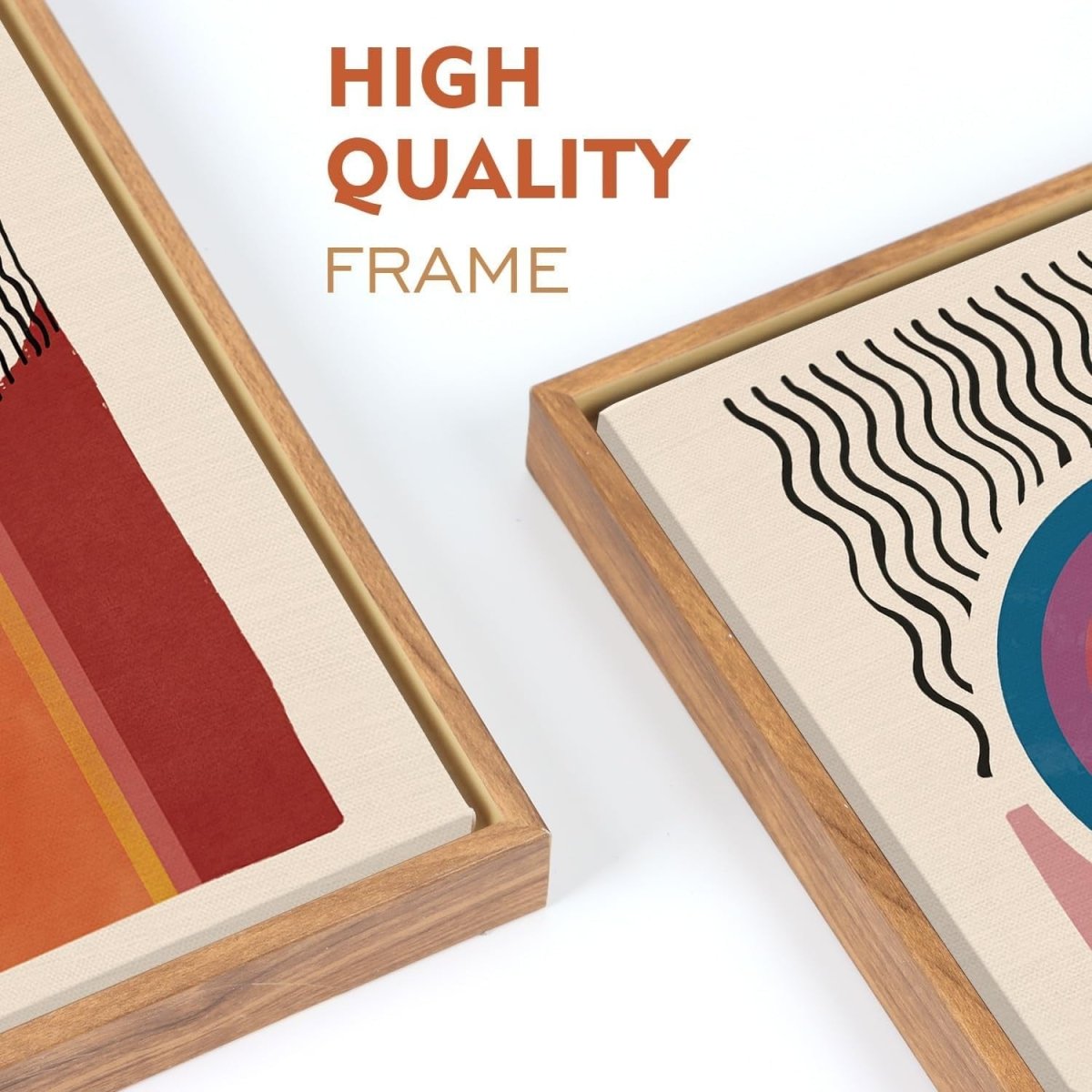 Framed Canvas Wall Art Set 12x16in Boho Abstract Geometric - Kwikley