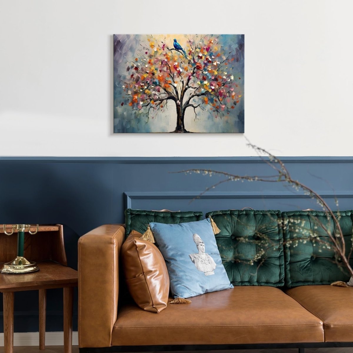Framed Tree of Life Canvas Wall Art 12x16in Colourful Print - Kwikley