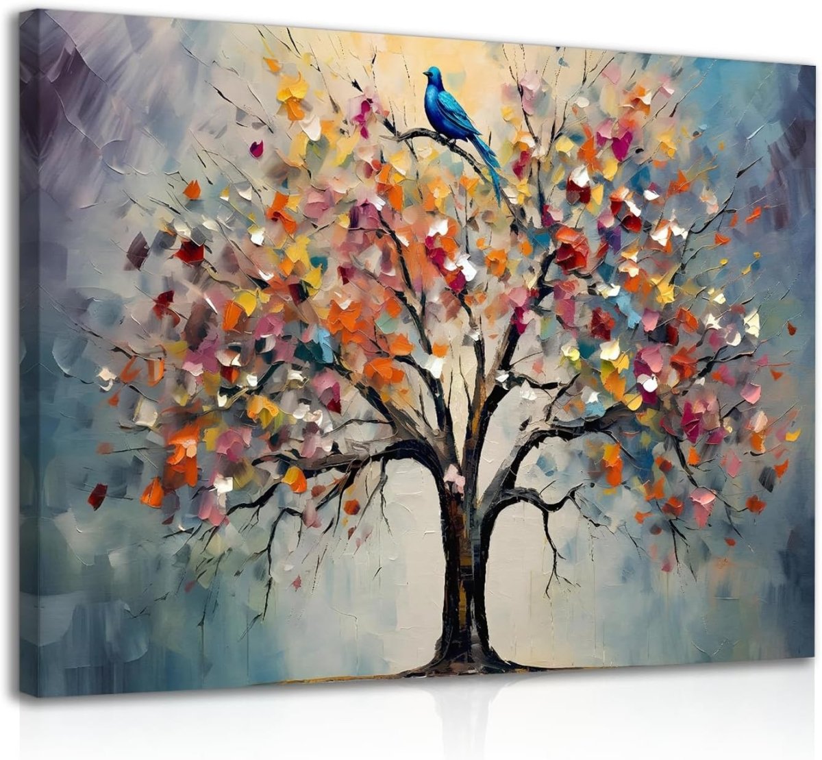 Framed Tree of Life Canvas Wall Art 12x16in Colourful Print - Kwikley
