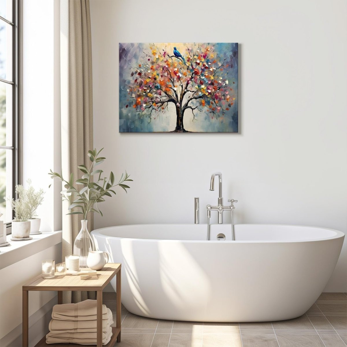 Framed Tree of Life Canvas Wall Art 12x16in Colourful Print - Kwikley