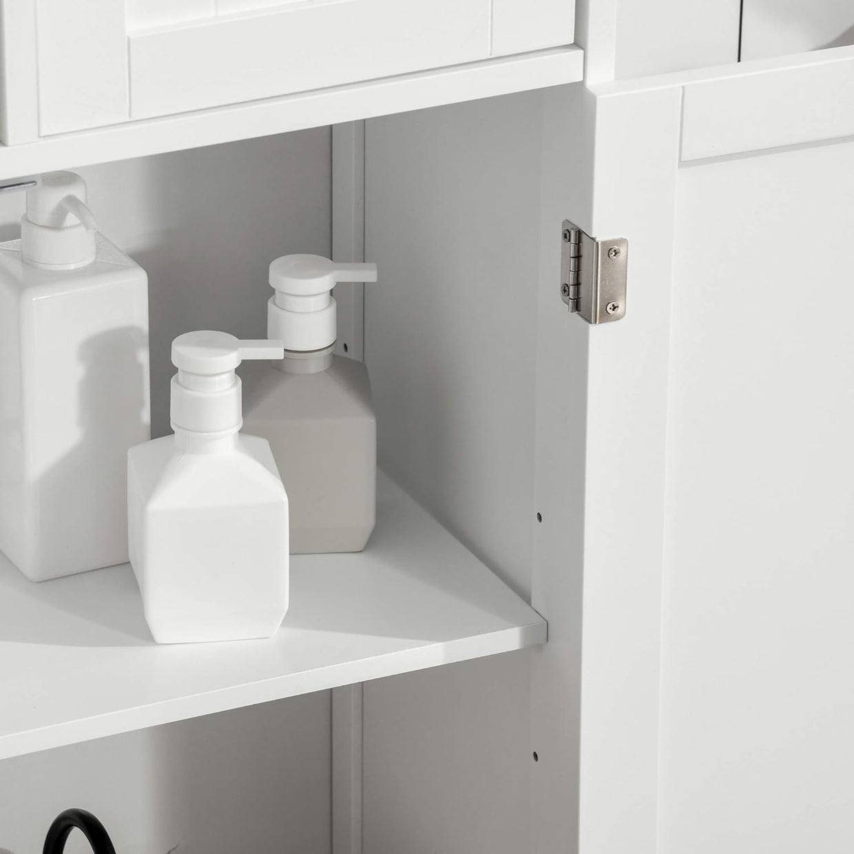 Free Standing Bathroom Cabinet with 2 Drawers & Adjustable Shelf, White Storage - Kwikley