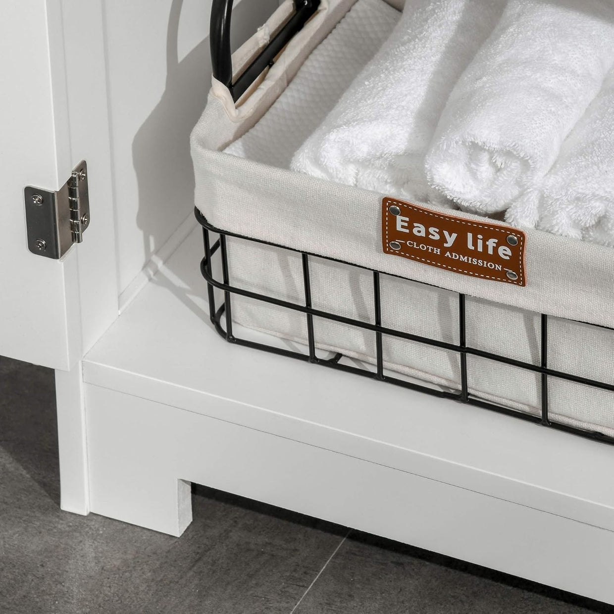 Free Standing Bathroom Cabinet with 2 Drawers & Adjustable Shelf, White Storage - Kwikley