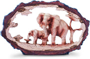 Free Standing Elephant & Calf Ornament Animal Decor | Rustic Wildlife Gift - Kwikley