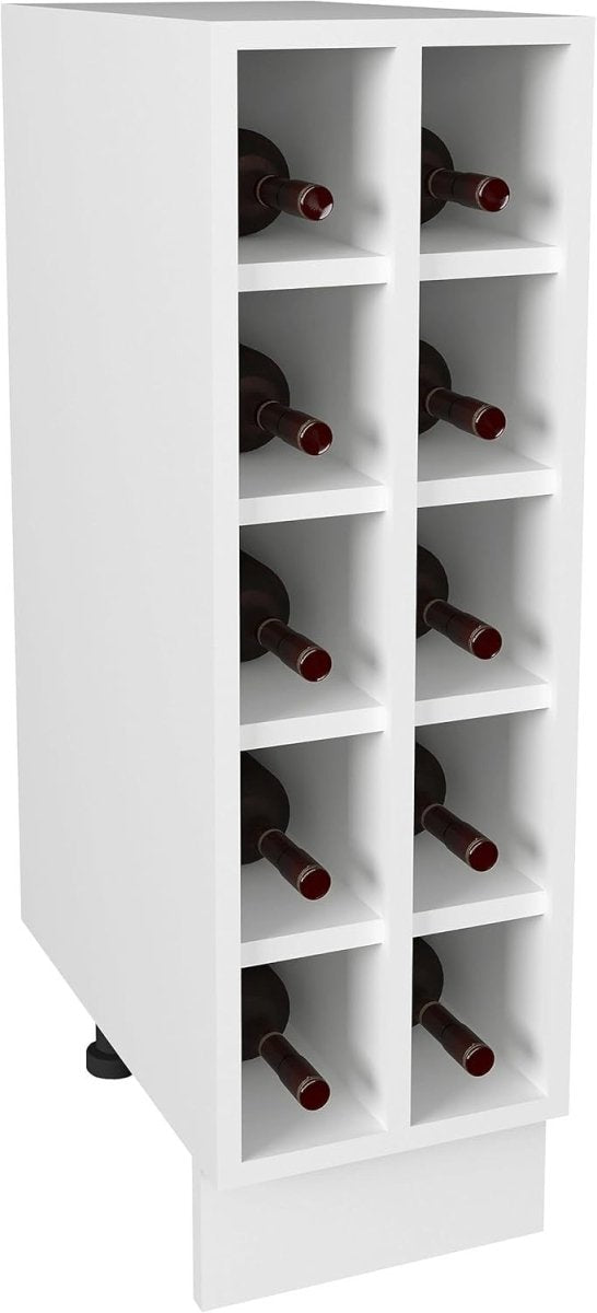 Freestanding 10 - Compartment Wine Rack Storage Unit – Modern White Wood - Kwikley