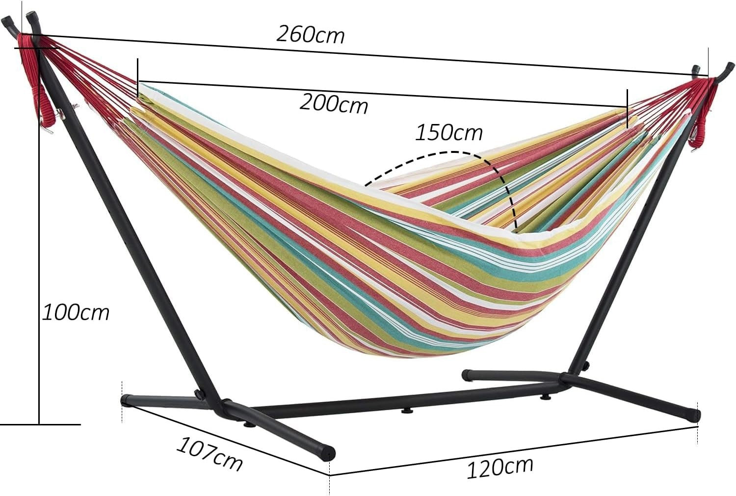 Freestanding Hammock with Stand | 300KG Capacity | Portable Outdoor Bed - Kwikley