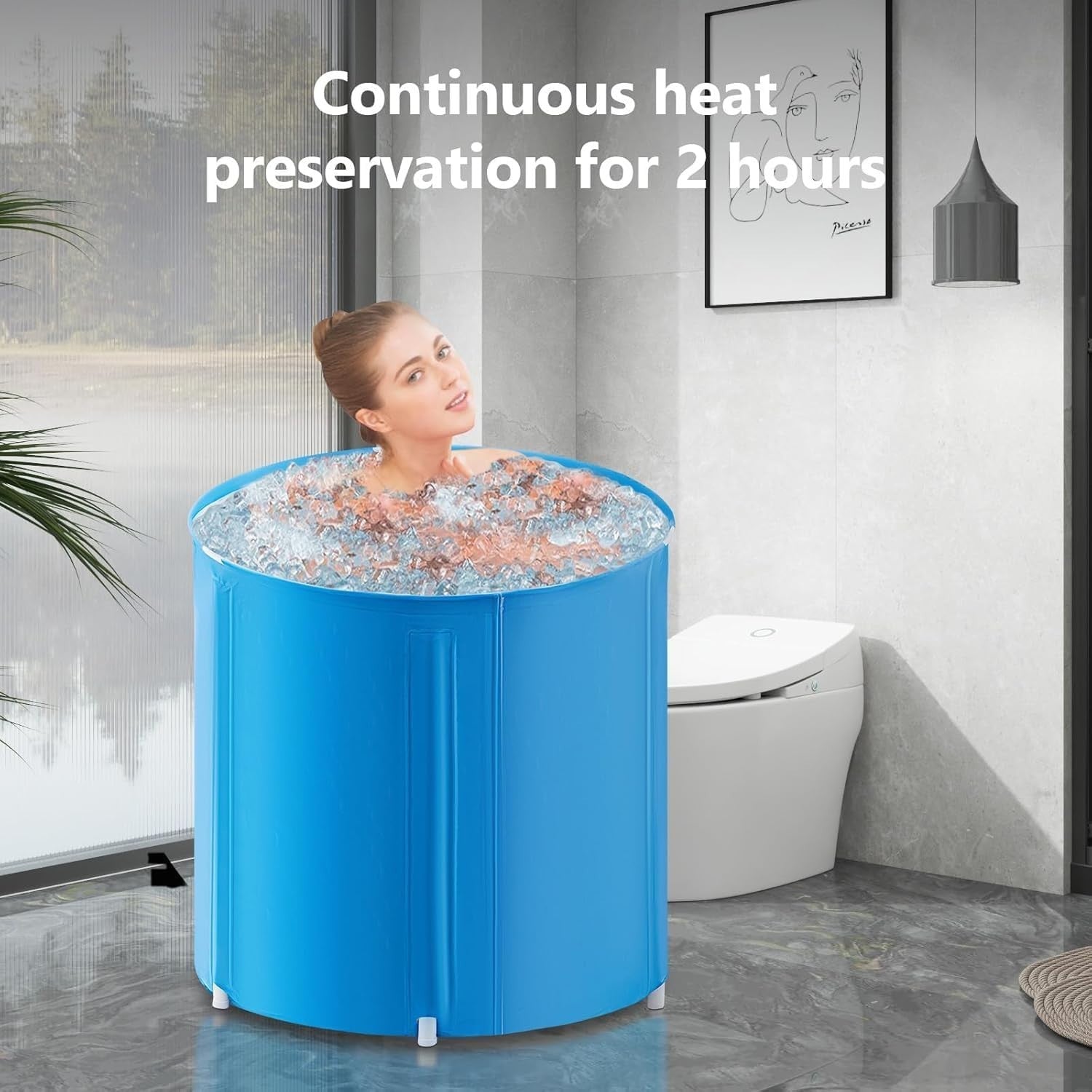 Freestanding Hot & Ice Bath SPA, Installation - Free, Home & Camping (Blue) - Kwikley