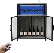 Freestanding Wine Bar Cabinet with RGB Lights & Glass Holder, Liquor Storage - Kwikley