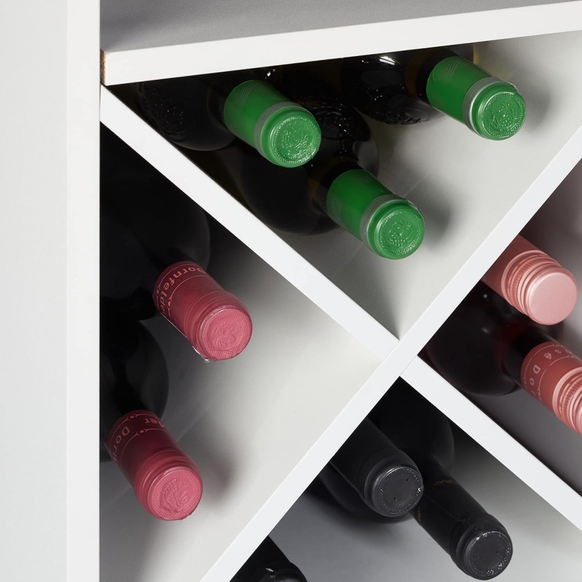 Freestanding Wine Rack with Glass Holder 22 Bottle Storage Cabinet Home Bar - Kwikley