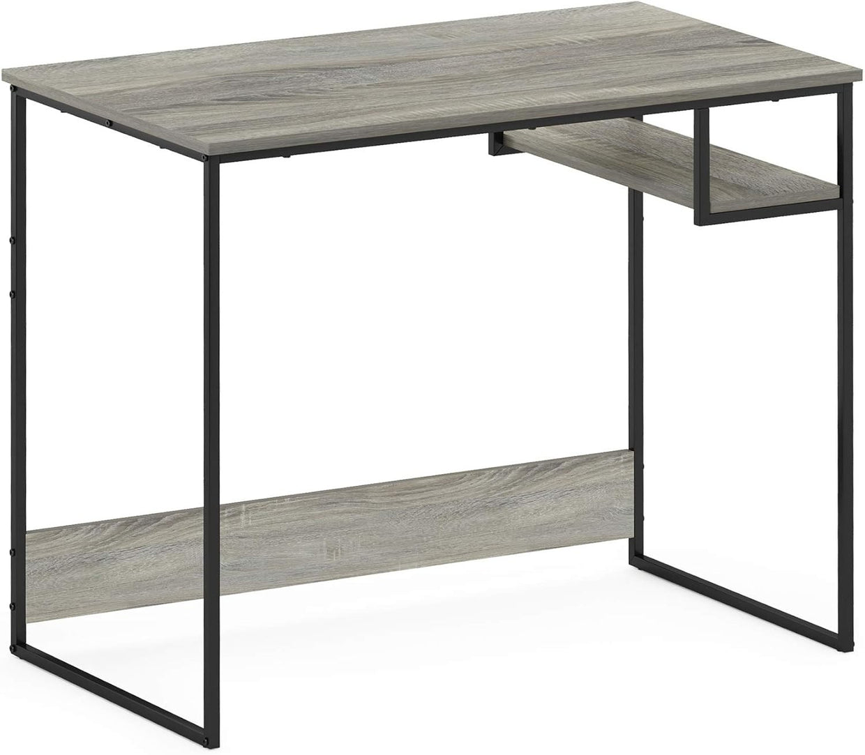 French Oak Grey Study Desk 90x51x75cm Compact Home Office Computer Table - Kwikley