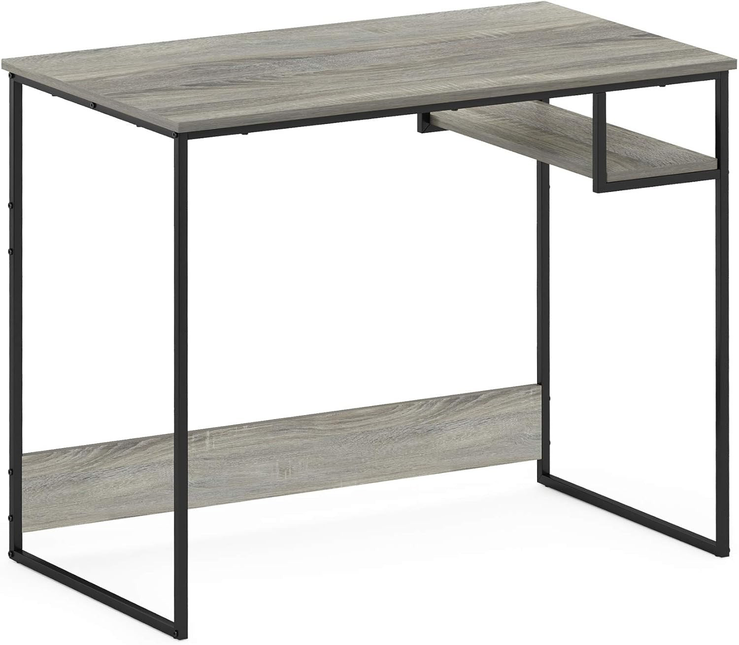 French Oak Grey Study Desk 90x51x75cm Compact Home Office Computer Table - Kwikley