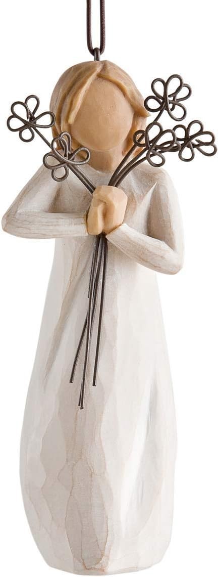 Friendship Hanging Ornament Figurine 10cm Hand - Carved Resin Sentiment Gift - Kwikley