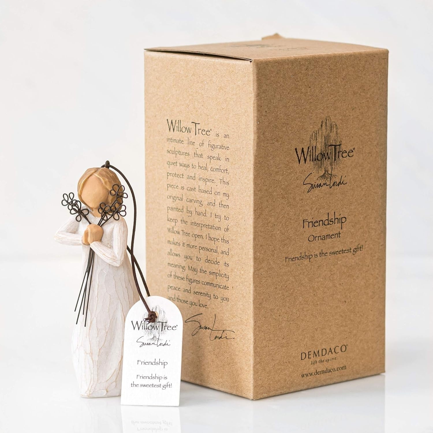Friendship Hanging Ornament Figurine 10cm Hand - Carved Resin Sentiment Gift - Kwikley