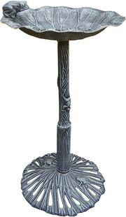 Frog Bird Bath Verdi Grey – Cast Aluminium Garden Ornament Outdoor Décor - Kwikley