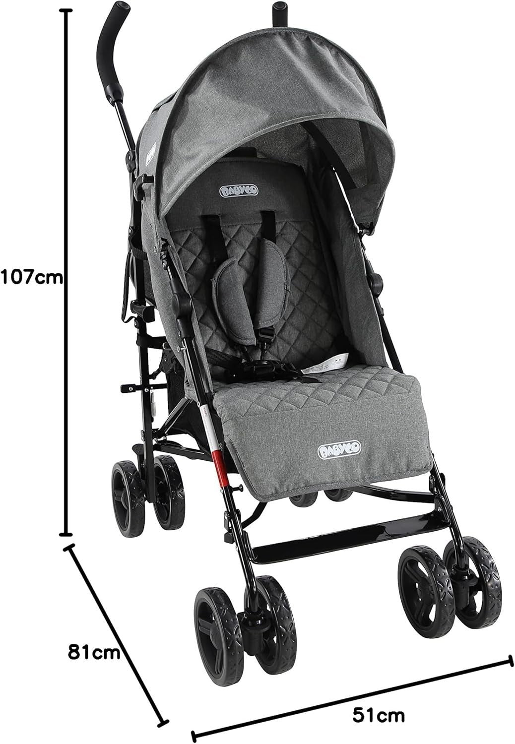 From Birth Pram Pushchair 15kg, Wide Seat, Multi Recline, Raincover - Kwikley