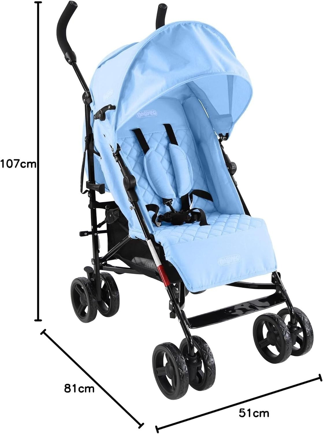 From Birth Pram Pushchair 15kg, Wide Seat, Recline, Raincover - Kwikley