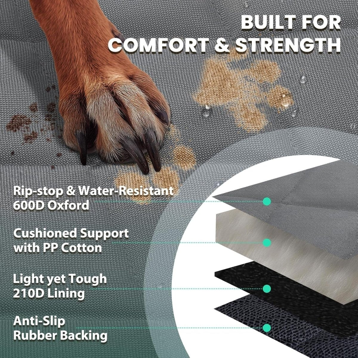 Front Dog Car Seat Cover Waterproof Bucket Seat Protector Non Slip - Kwikley