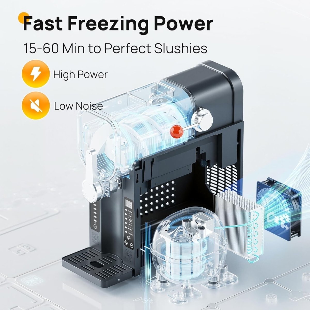 Frozen Drink Slush Machine Self Cooling Ice Cream Milkshake Maker LED - Kwikley