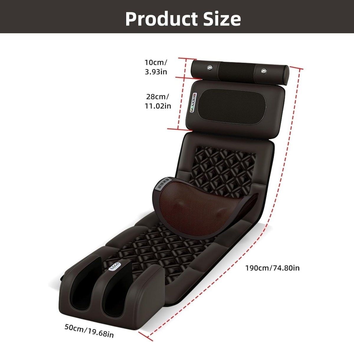 Full Body Electric Massage Mat with Heat Shiatsu Neck Back Foot Relaxation - Kwikley
