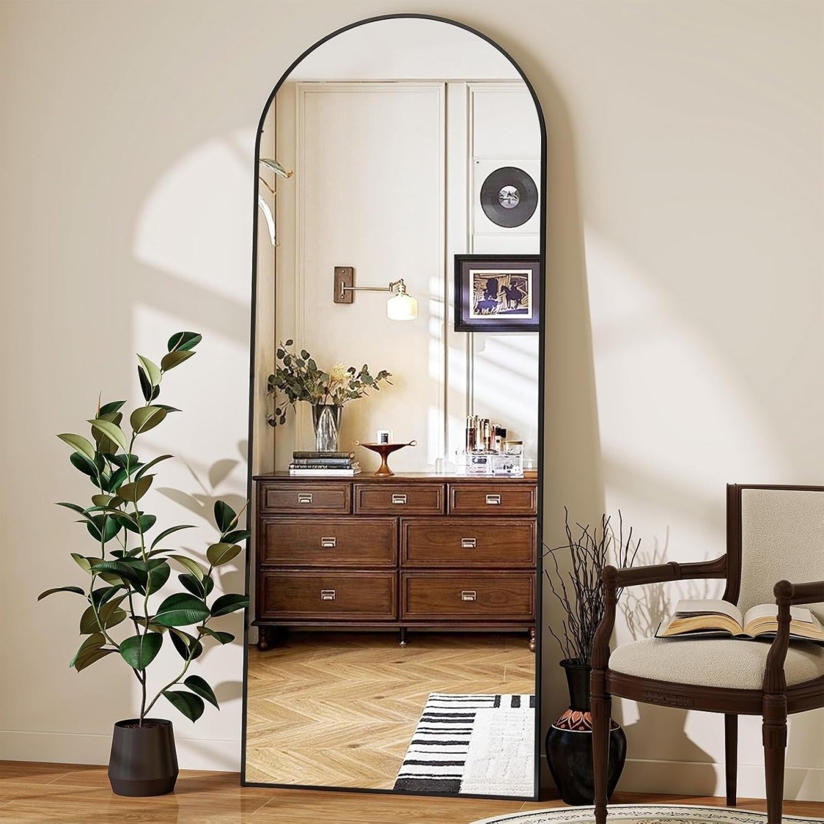 Full Length Arch Mirror 161x52cm Floor Wall Standing Leaning Dressing - Kwikley