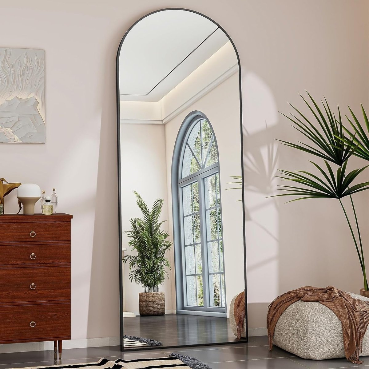 Full Length Arch Mirror 161x52cm Floor Wall Standing Leaning Dressing - Kwikley
