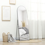 Full Length Arched Frameless Wall Mirror 50x150cm Leaning Free Standing Black