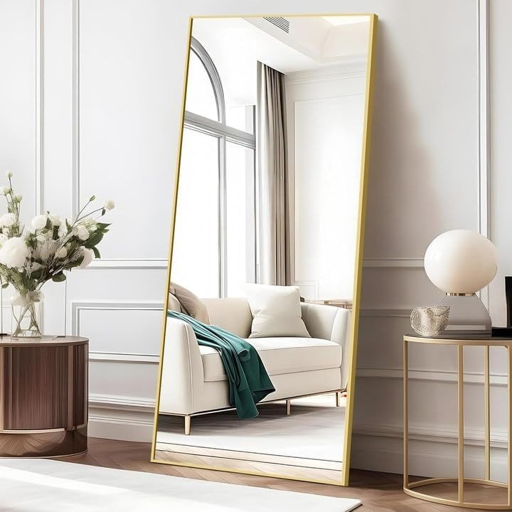 Full Length Gold Mirror 179x65cm Aluminium Frame Standing Wall Mount - Kwikley