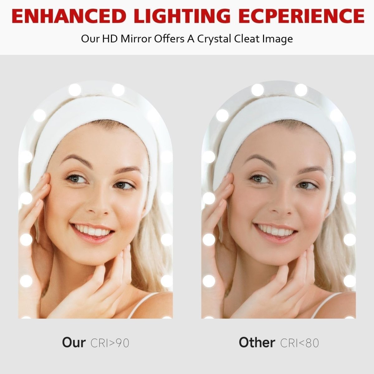 Full Length Standing Mirror with Adjustable Lights, 160x60cm, Dimmable - Kwikley