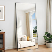 Full Length Wall & Floor Mirror 192x85cm Slim Aluminium Frame Clear View - Kwikley
