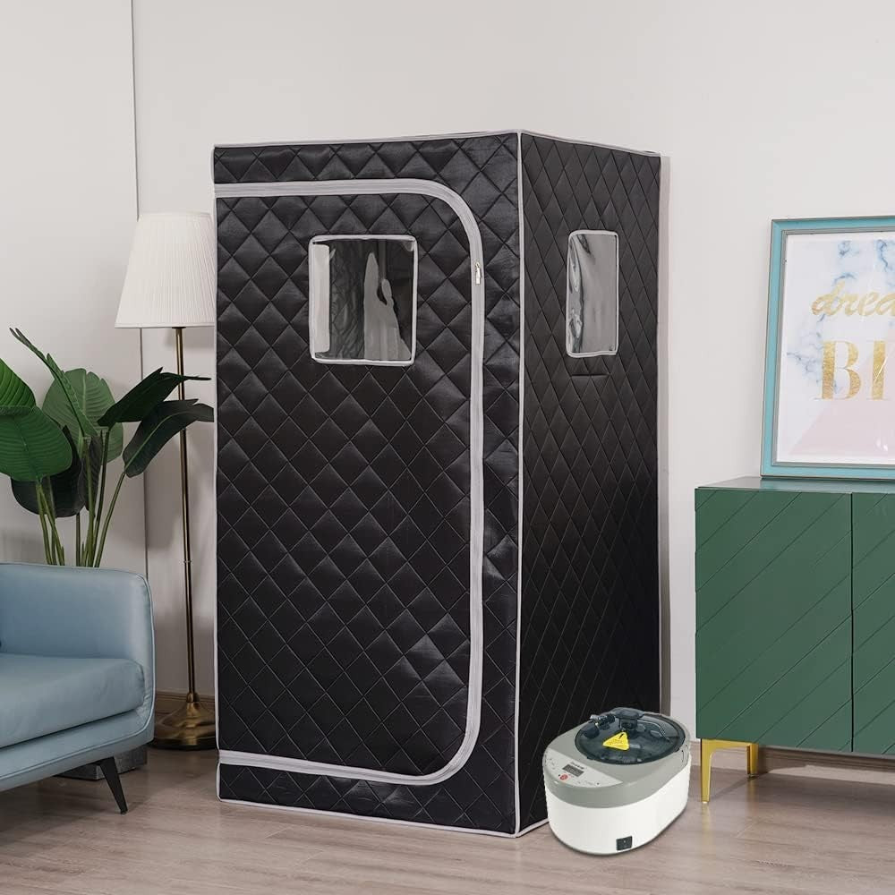 Full Size Portable Steam Sauna Home Spa 4L Fast Heat 16 - Level Detox Tent Chair - Kwikley