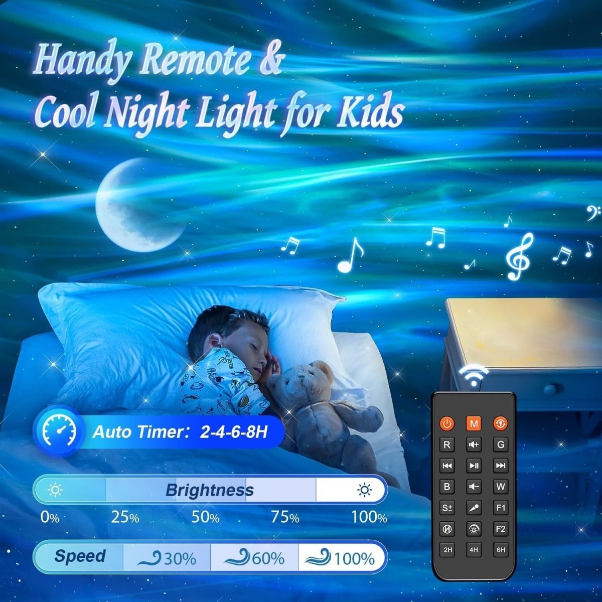 Galaxy Star Projector Aurora Light Bluetooth White Noise Ceiling Lamp - Kwikley
