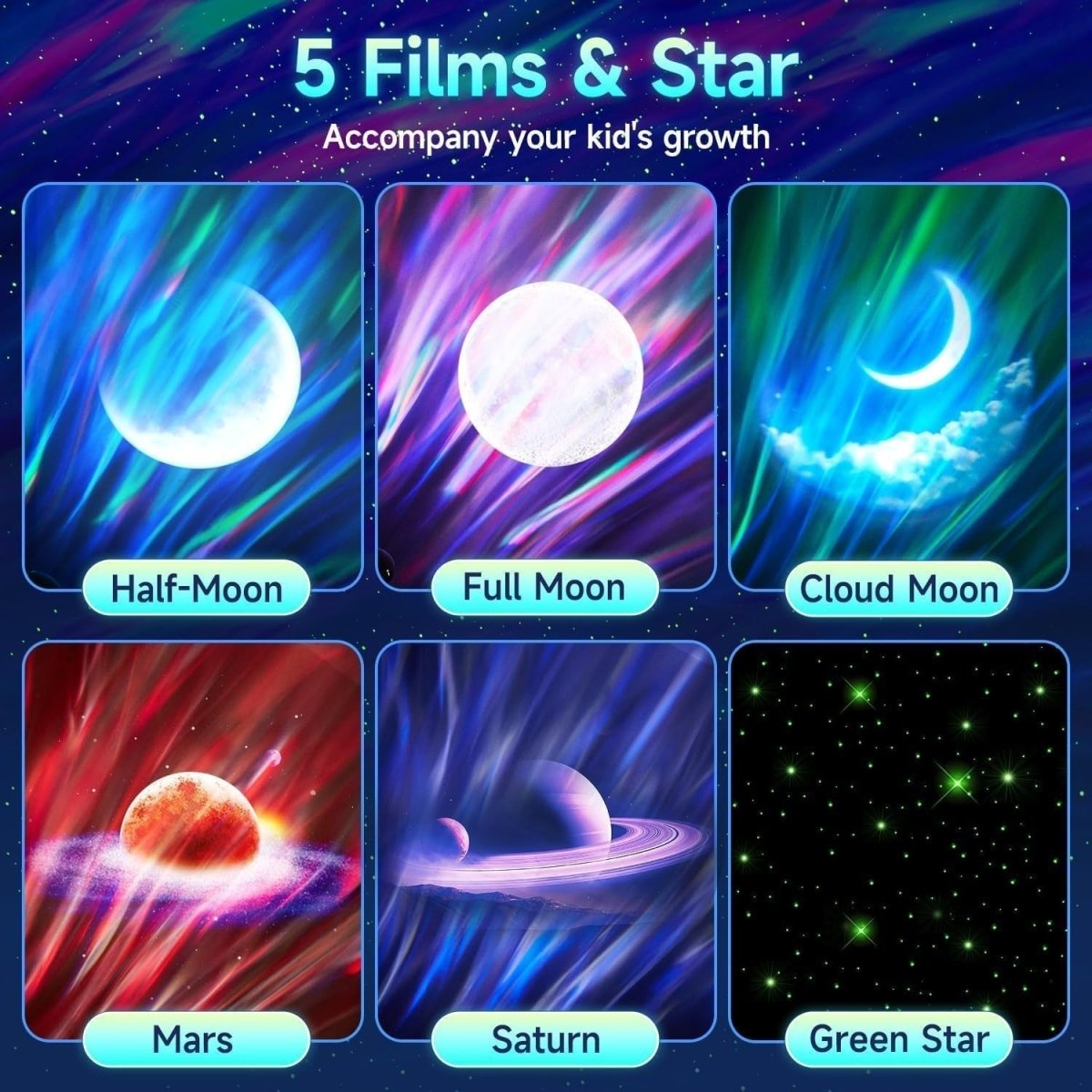 Galaxy Star Projector Moon Aurora Light Bluetooth White Noise Bedroom - Kwikley